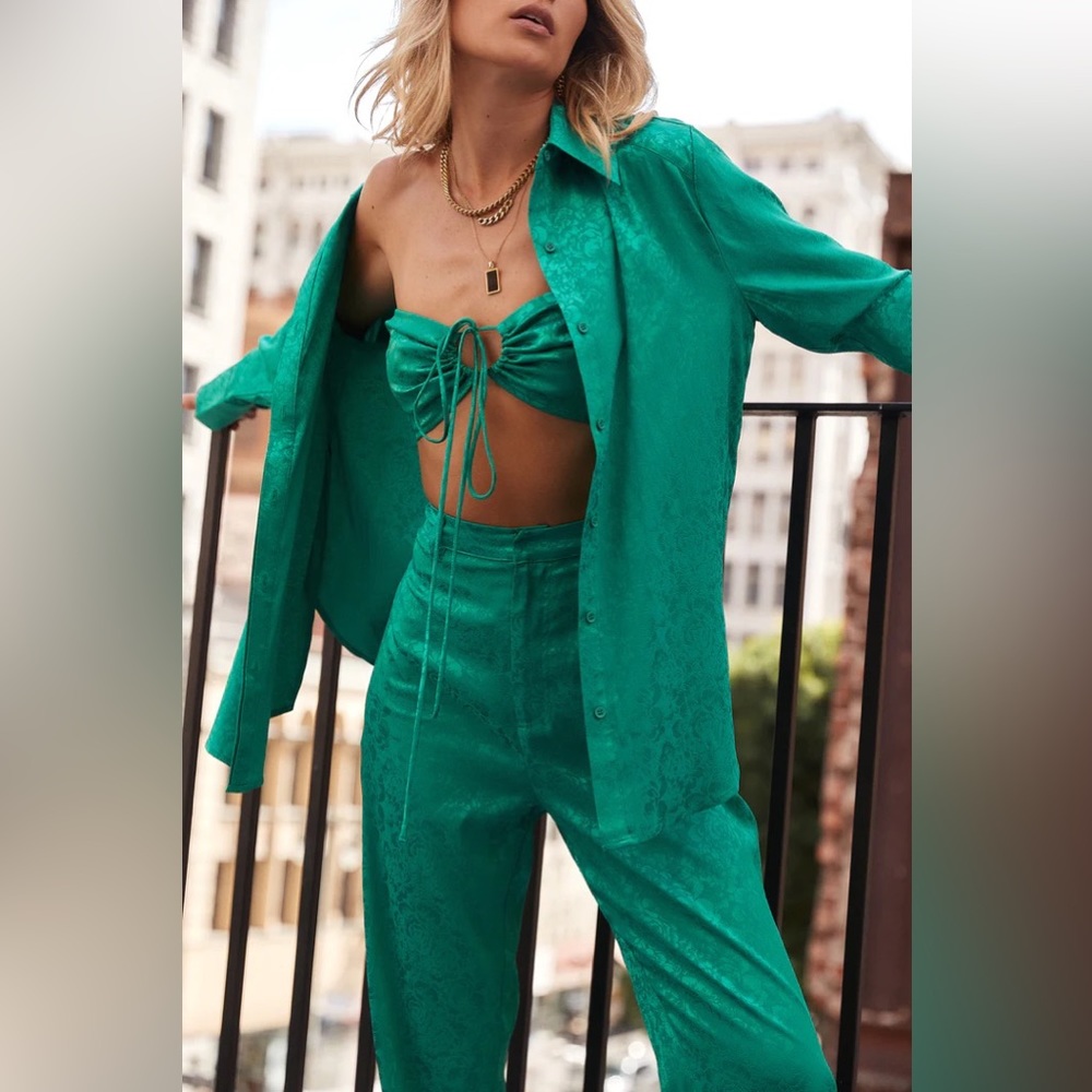 GOLD RUSH EMERALD JACQUARD BLOUSE  (only worn once for photoshoot)